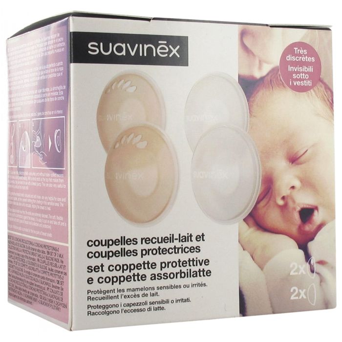 Suavinex Allaitement Coupelles Recueille Lait + Coupelles Protectrices 2 unités