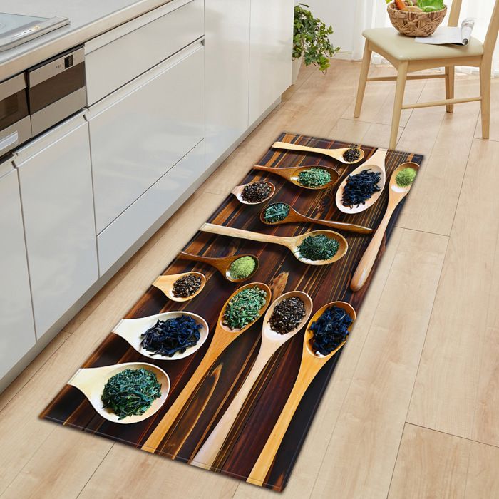 Tapis De Cuisine Antidérapant 60x180 Cm - Motif Bois, épaisseur 8 Mm, Absorbant Et Lavable En Machine - 4