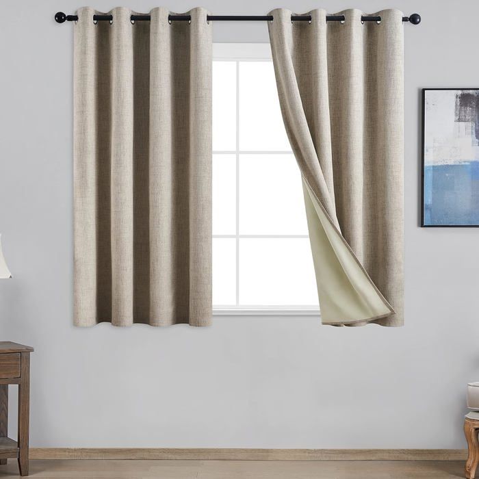 Lot De 2 Rideaux Occultants En Velours Avec Œillets, Rideaux Occultants