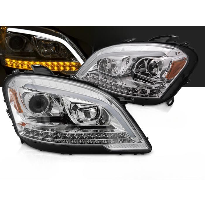 Paire de Phares Mercedes ML W164 de 2009 a 2011 LED LTI chrome Dynamique-41039817