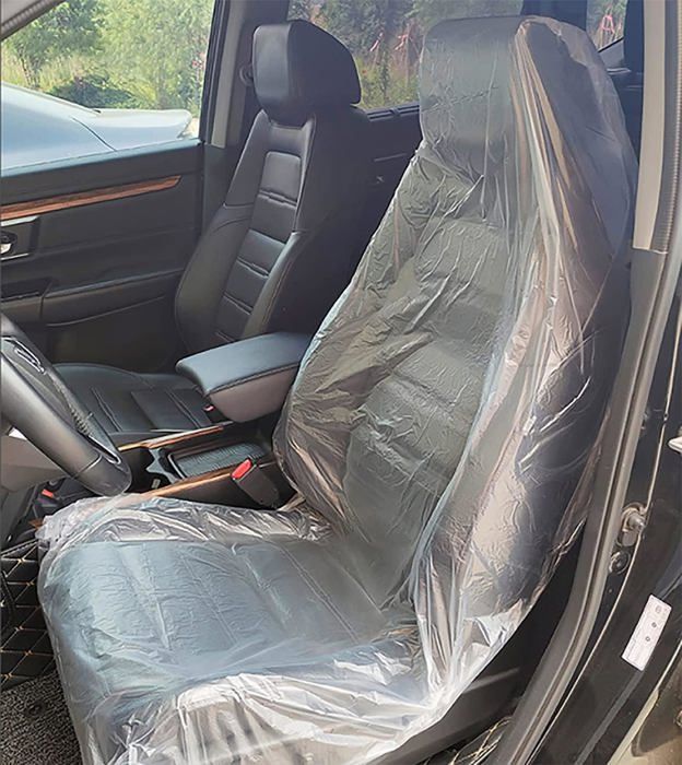 Lot de 100 housses de siège de voiture jetables en plastique20 gUltra-épaissesProtection de siège de voiturePour mécanicien
