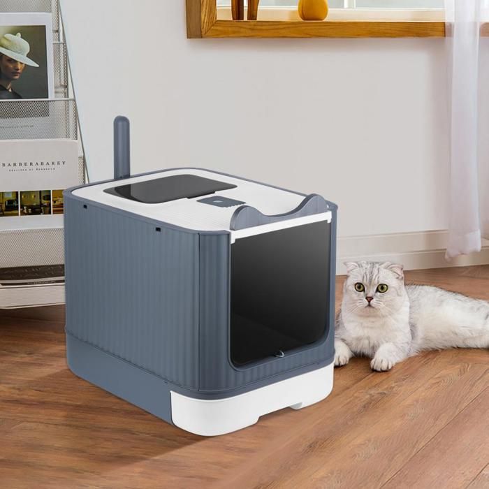 Comparer les prix de JEOBEST Bac à Litière Fermé avec Couvercle, Plateau Rétractable, Pelle à Litière, Moins de Marques, Base Anti-fuite, Blanc