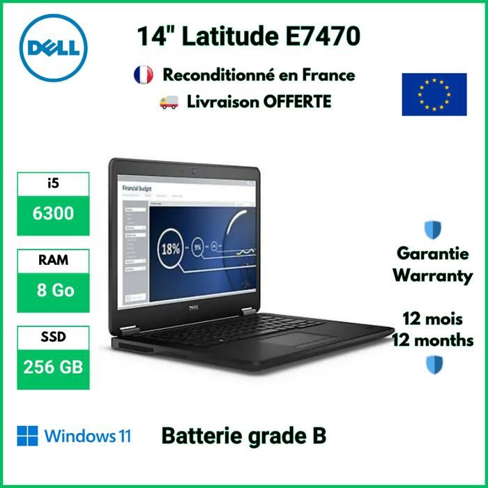 Batterie pour PC portable Dell Latitude E7470 Batterie pour PC portable Dell Latitude E7470
