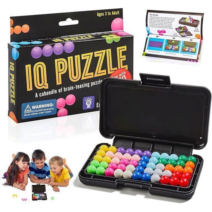 Jeu de Puzzle 3D Casse-Tête 200 Défis Jeu de société Logique & Créativité Compact et portable Enfants & Adultes Débutant-Expert