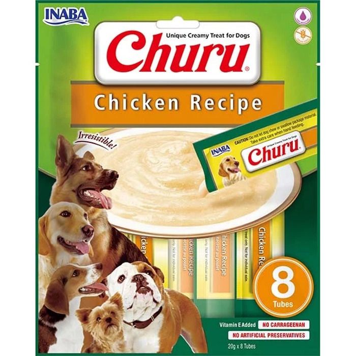 Complément alimentaire pour chien avec recette Inaba Churu Puree Chicken (x8) Complément alimentaire pour chien avec recette Inaba Churu Puree Chicken (x8)