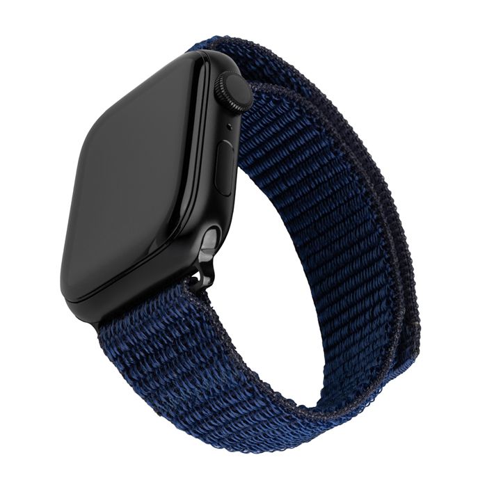 Bracelet pour Apple Watch 1/2/3/3/4/4/5/5/6/6/7/8/7/8/9/10/10/SE/SE 2 (38/40/41/42mm) - Bracelet Sportif Fixe en Nylon - Bleu Foncé