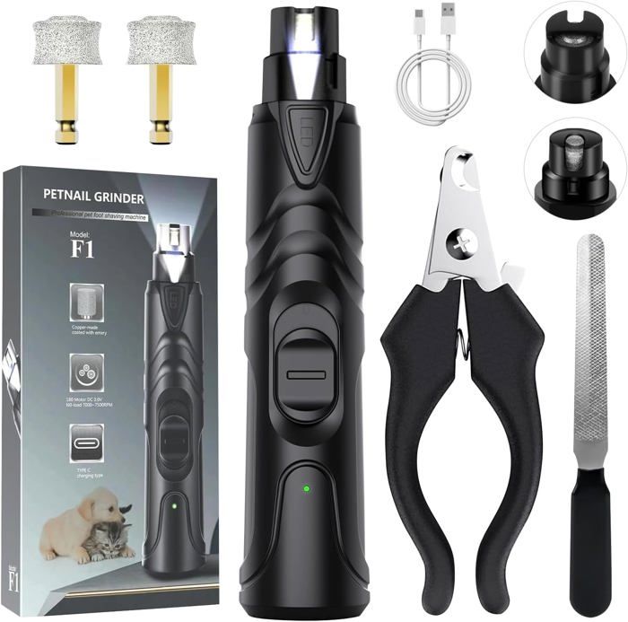 Meilleurs prix pour OWill Coupe Ongle Chien Electrique avec Coupe Griffes Chien Ponceuse à Ongles Lime pour Chiens et Chats Lère LED Rechargeabl8