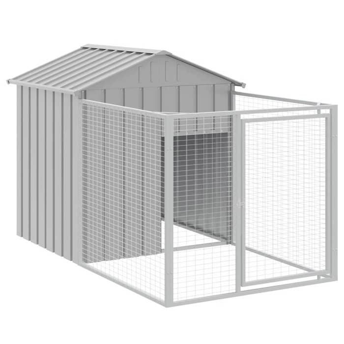 Meilleures Abris - Cage - Niche pour chien avec cour gris clair 117x201x123 cm SSD2260445