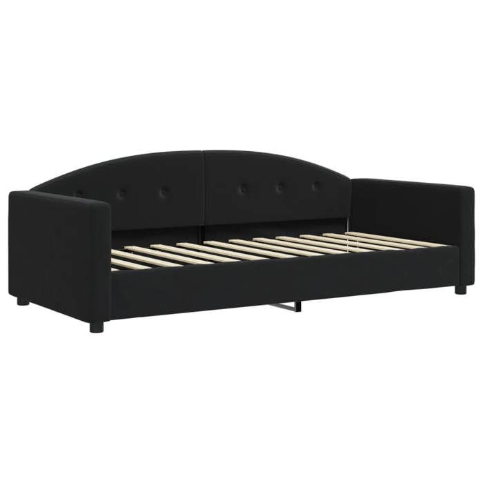 Lit simple Contemporain Banquette lit/Lit de repos sans matelas noir 90x200 cm velours - 1 Place SP1528BED65606572