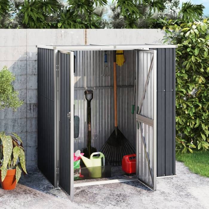 Soldes dété 2025 Abri à outils pour jardin - CLOUD - anti-basculement - anthracite 161x89x161cm acier galvanisé LL70