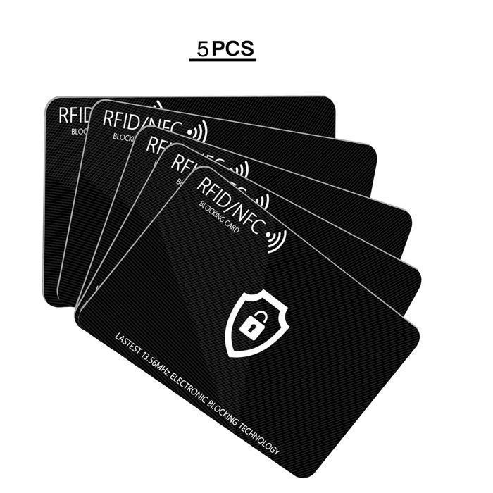 Carte de Blocage RFID - ZESTE - Protecteurs de Carte de Crédit Protection de Cartes Bancaire pour tous le Signaux NFC 5pcs
