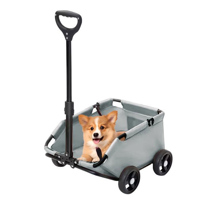 MIPAN 51*35*31 cm-Poussette pour animaux - Poussette pliable pour chats et chiens gris