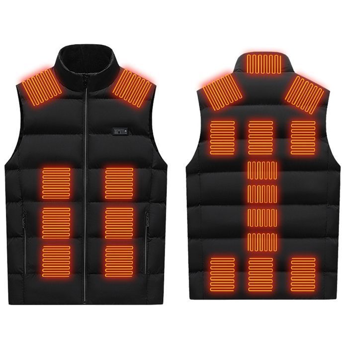 Gilet Chauffant Homme Avec Appli Et Batterie 12V - 4 Niveaux De Chaleur - Pour Ski, Randonnée, Travail Extérieur - Léger Et Déperlant (Taille M)
