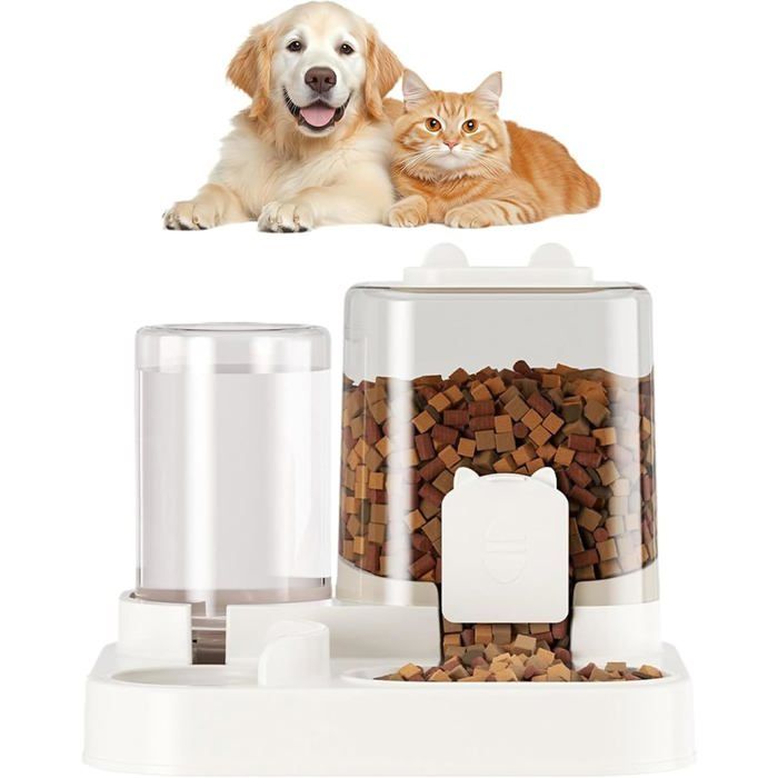 Distributeur Automatique De Croquettes Et Eau Pour Chat Et Chien 1 8L Avec Bol Amovible Convient Aux Chats Et Chiens