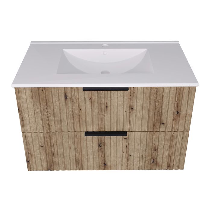 Meuble sous-lavabo avec vasque Veppenssan 81 x 47 x 52 cm effet chêne Meuble sous-lavabo avec vasque Veppenssan 81 x 47 x 52 cm effet chêne