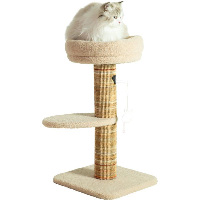 Arbre à chat griffoir - ZOLUX - Stable - Espace de repos - Jeu souris - Sisal - 70 cm - Boréal - Beige