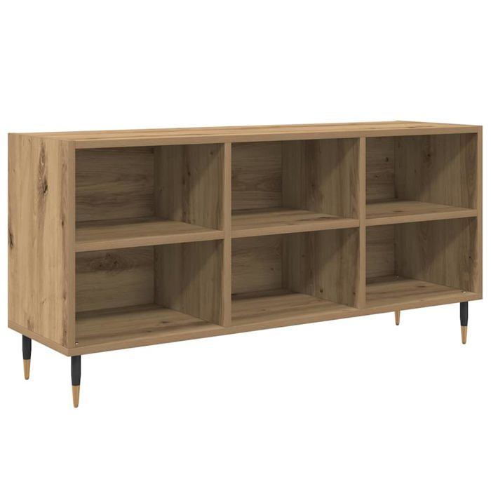Meuble TV moderne - vidaXL - Chêne artisanal - 1035x30x50 cm - Bois dingénierie - 6 étagères - Poids max 60 kg