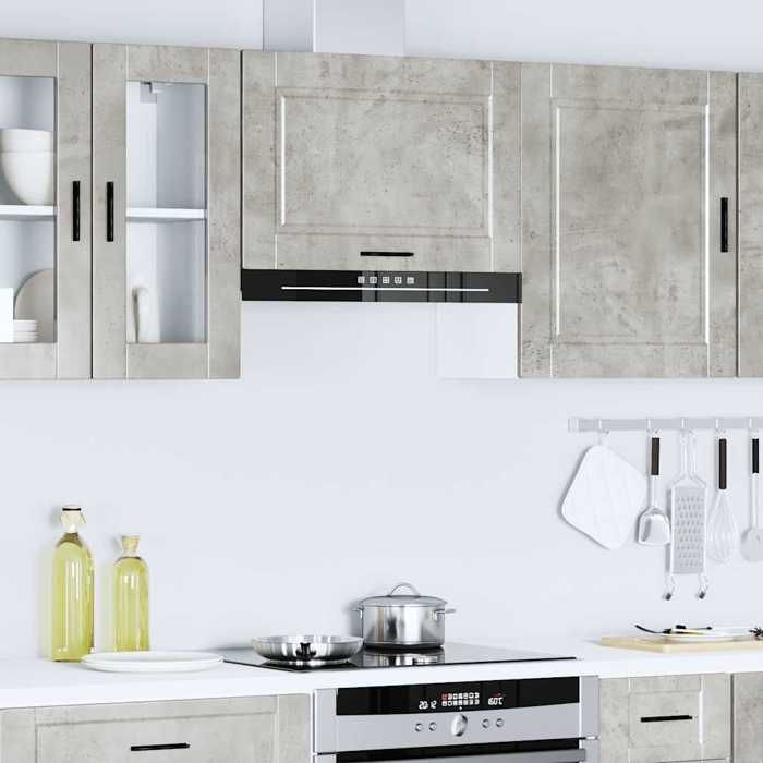 Caisson haut cuisine Gris - LEMON® Meuble mural de cuisine Porto - gris béton - Bois dingénierie 263 - Soldes