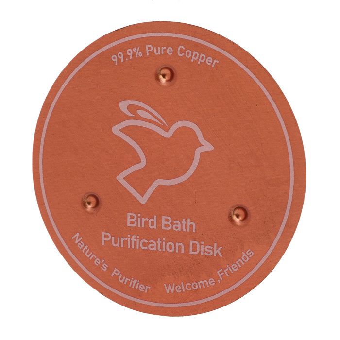 Disque en cuivre pour bain doiseaux - SHIPENOPHY - disque nettoyage - Cuivre 9999% - 1 mm - Support 3 points