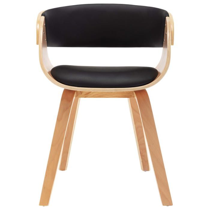 Chaise de cuisine Noir - Montage simple - SHIELDPRO® Chaise de salle à mangerScandinavePour salon noir bois courbé et similicuir