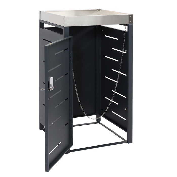 Cache poubelle exterieur pour 1 bac 80/120L 110x60x62 cm avec bac a ...