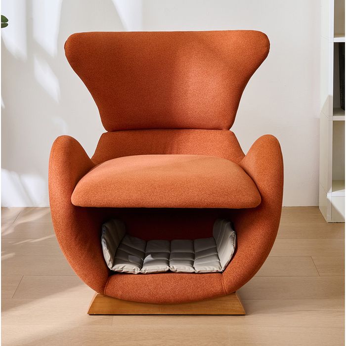 Fauteuil Lounge avec Niche pour Chat et Petit Chien - ELVMI - Tissu Anti-Griffures en Bois Rouge Brique 66 × 69 × 76 cm