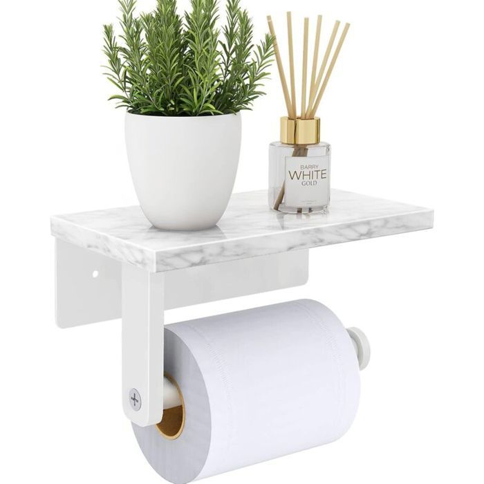 Porte-papier hygiénique mural - Unbrand - Étagère en marbre naturel - Vis en acier inoxydable 304