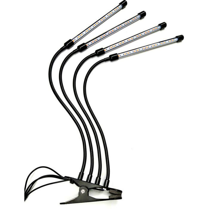 Lampe de croissance pour plantes dintérieur lampe LED à spectre complet à 4 bras avec minuterie idéale pour les semis