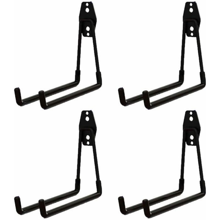 Lot de 4 crochets muraux en caoutchouc pour garage charges lourdes pour échelle appareils chaise tuyau vélos (noir)