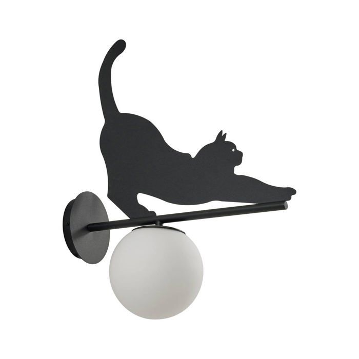 Lindby Applique Exterieur Katti Cat à intensité variable (Traditionnel) en Noir Métal (1 lampeà E14) Murale Luminaire Lampe Jardin