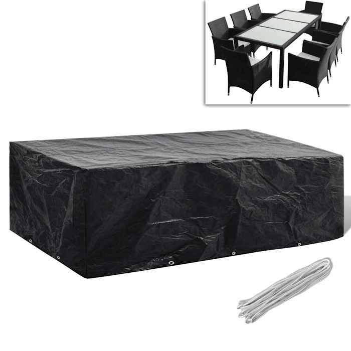 vidaXL Housse de salon de jardin 300 x 140 x 90 cm en polyéthylène (PE) avec 8 Œillets