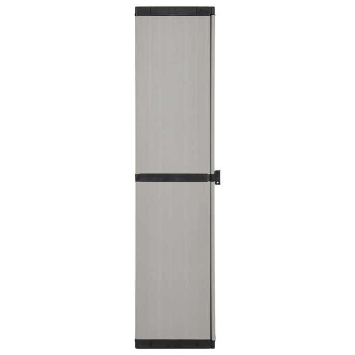 CHIC Armoire de Rangement de Jardin 3 Étagères Gris/noir 34 x 40 x 168 cm en PVC et PP avec 1 porte &izx52o