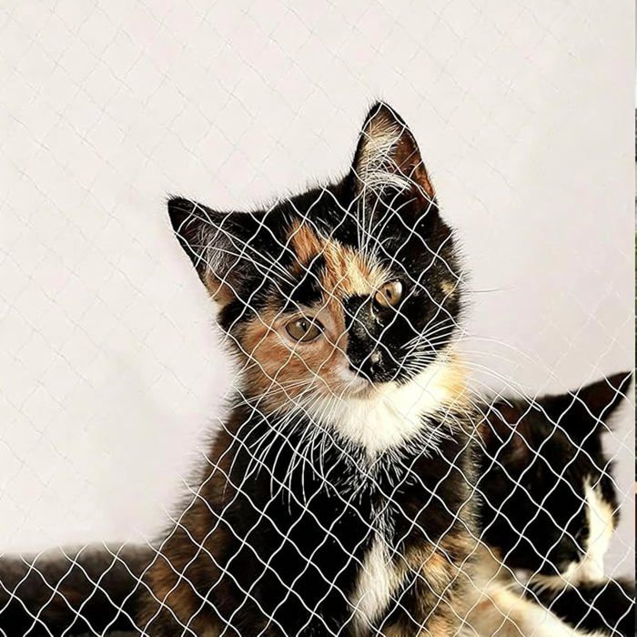 Filet-de-sécurité-pour-chat 6x3 m blanc-protection anti-chute sans perçage en nylon anti-UV pour balcon et fenêtre