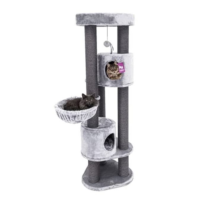 Arbre à chat - PETREBELS - Charlotte 180 - Hauteur 180 cm - Sofa XL & 2 niches - Sisal naturel