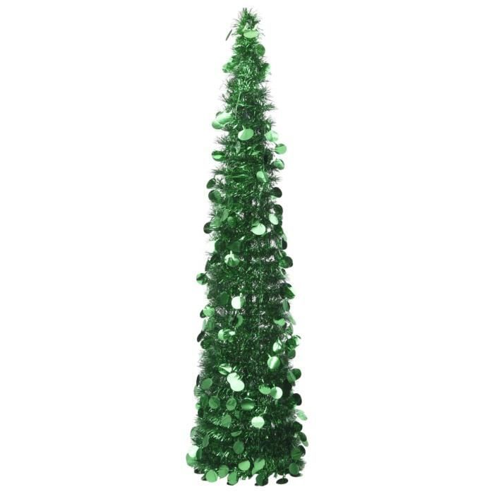 NAIZY Sapin De Noël Artificiel 180 Cm - 350 LED - Vert PVC + Blanc PE - Montage Rapide Avec Support Bois