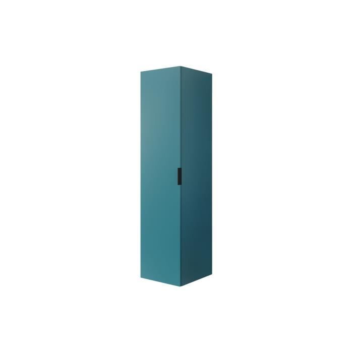 colonne de salle de bain suspendue bird - allibert - 1 porte - bleu canard mat - laqué