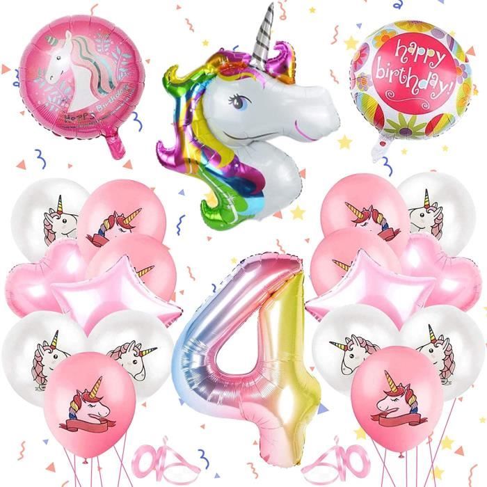 Décoration d'anniversaire Licorne pour Fille, MMTX Décoration Ballons 3D  Licorne Ballons D'anniversaire pour Fille, Ballons Licorne - Cdiscount  Maison