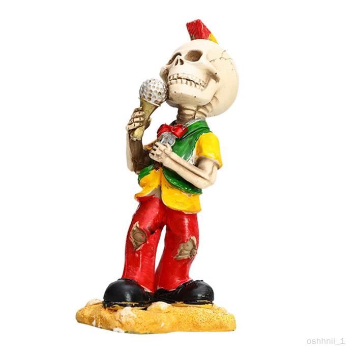Figurines Squelettes Résine 13,5cm - Décor Halloween/Bureau - Miniature Effrayante