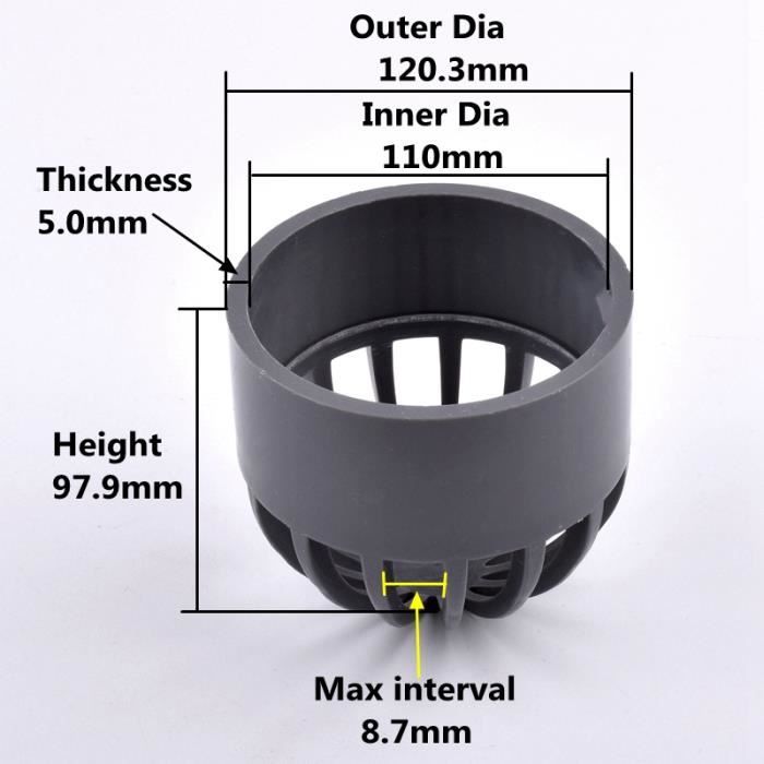 110 mm de diamètre intérieur-2 pièces-Bouchon de Ventilation en PVC Perméable avec Filtre'Isolation, Raccords