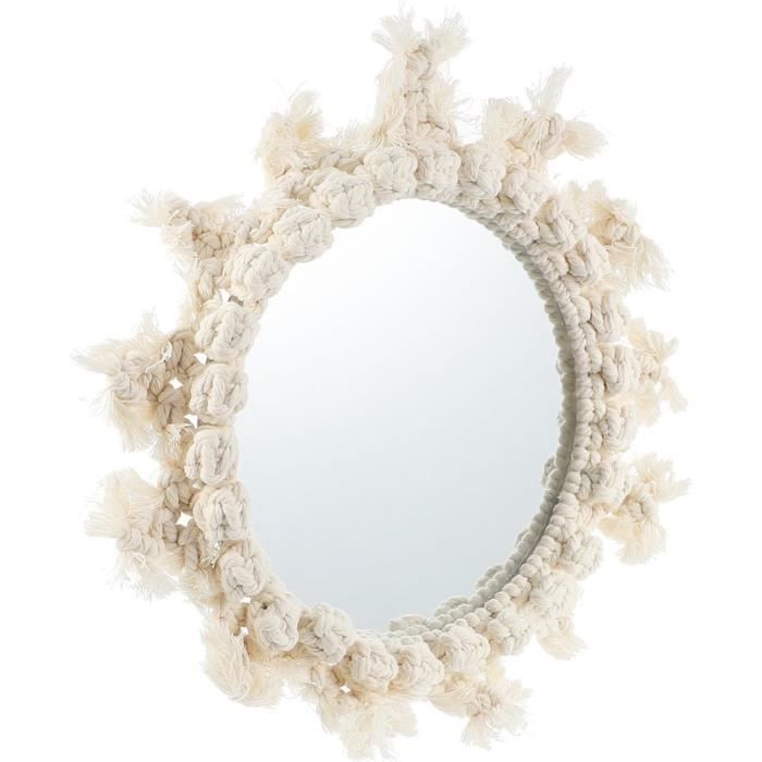 Miroir rond décoratif fait main pratique original en verre vitrail