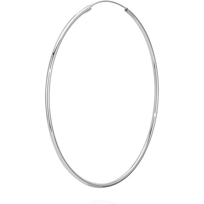Créoles Ovales En Argent Massif 925/000 - Bijoux Femme Bijouxia
