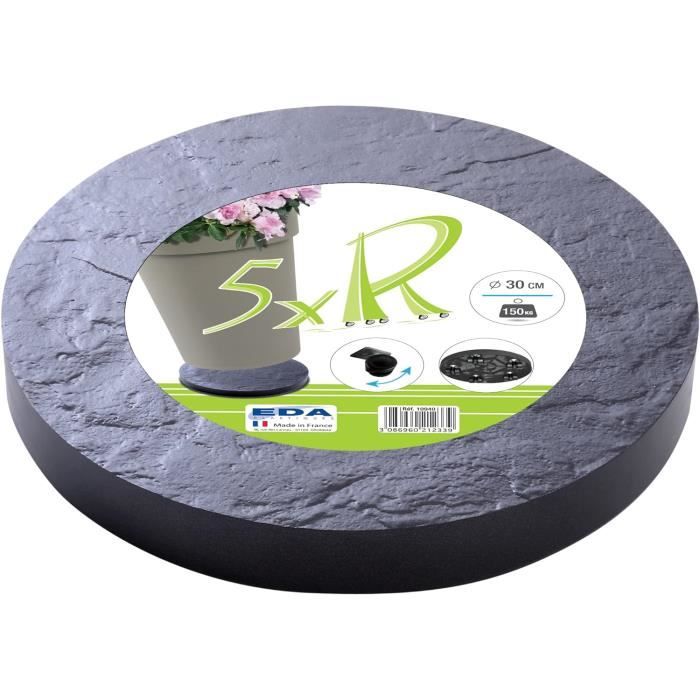 Support Pivotant Avec Roulettes Pour Plantes D’intérieur/extérieur - Noir, En Fer - 4 Roues 360° - Facile à Déplacer - 12