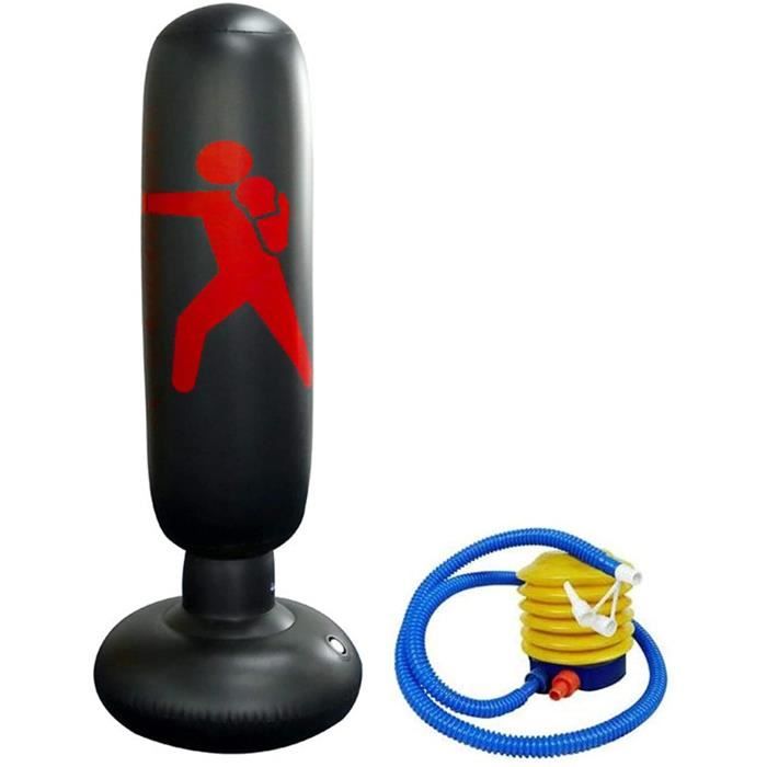Sac De Boxe Gonflable Punching Ball 160cm Sac De Frappe Sur Pied Pour