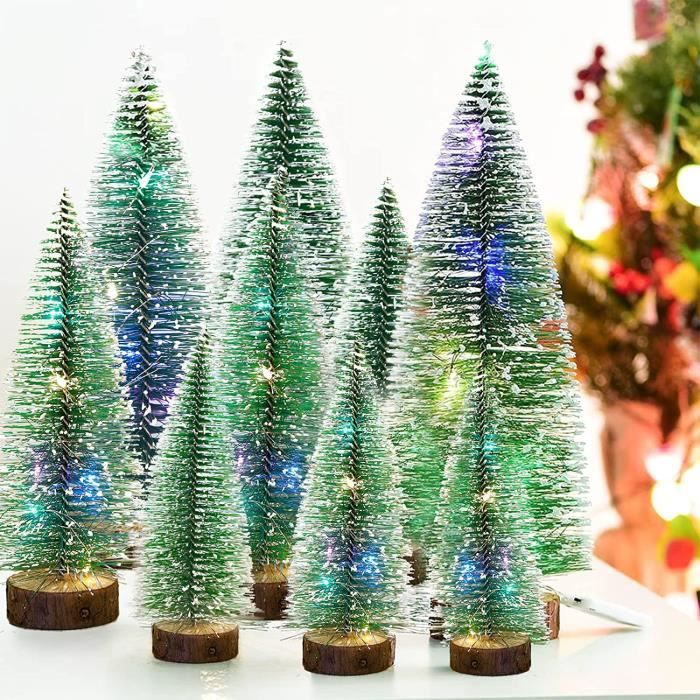 LIWI9 Pcs Sapin de Noel Miniature,3 Tailles Arbre de Noël Artificiel