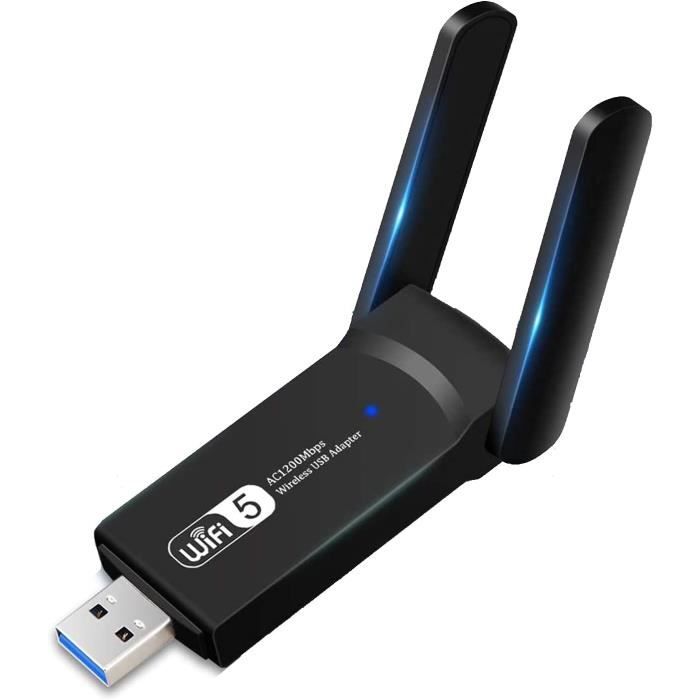 Adaptateur Réseau sans Fil Clé WiFi 1200Mbps USB Wireless Puissante