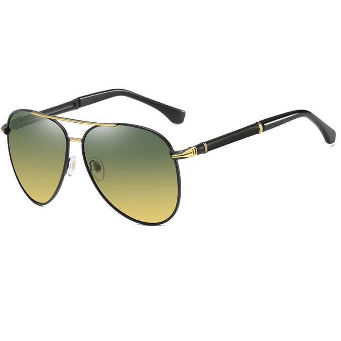 Lunettes De Soleil Rétro SHEEN KELLY – Style Pilote Cadre Métal Grand Format – Lentille Dégradée – Unisexe