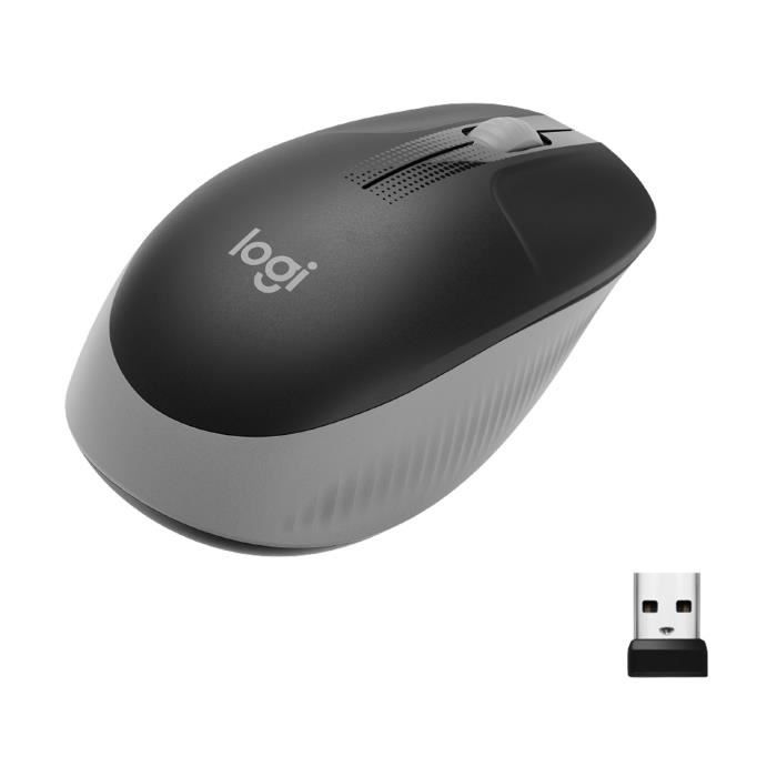 Souris sans fil - Logitech - M190 ergonomique - Gris