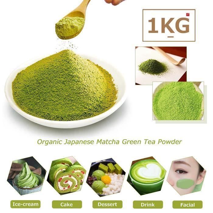 Poudre de thé vert Matcha biologique par