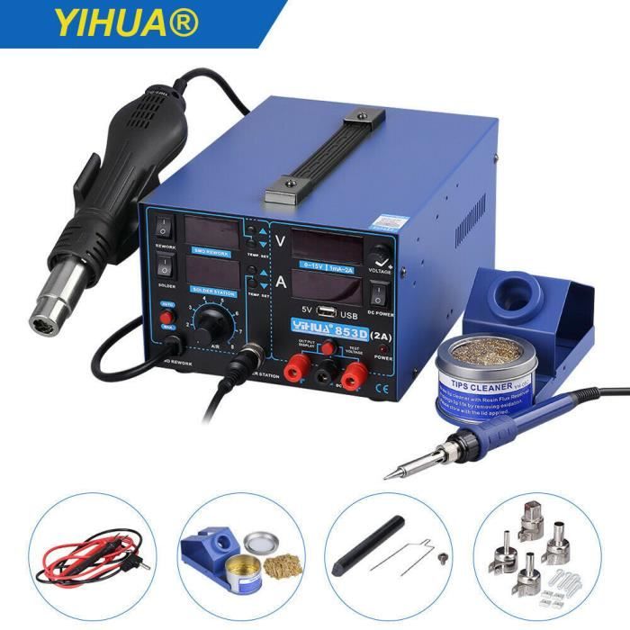 YIHUA 716D Poignée De Fer à Souder De Rechange Pour Stations 982D-II 982D-III 992D-II (Prise Européenne)