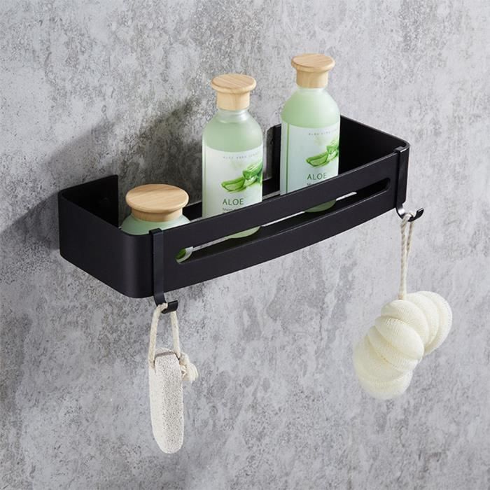 aluminum etagere de douche murale salle de bain de douche à suspendu rangement pour shampooing savon [triangle noir]